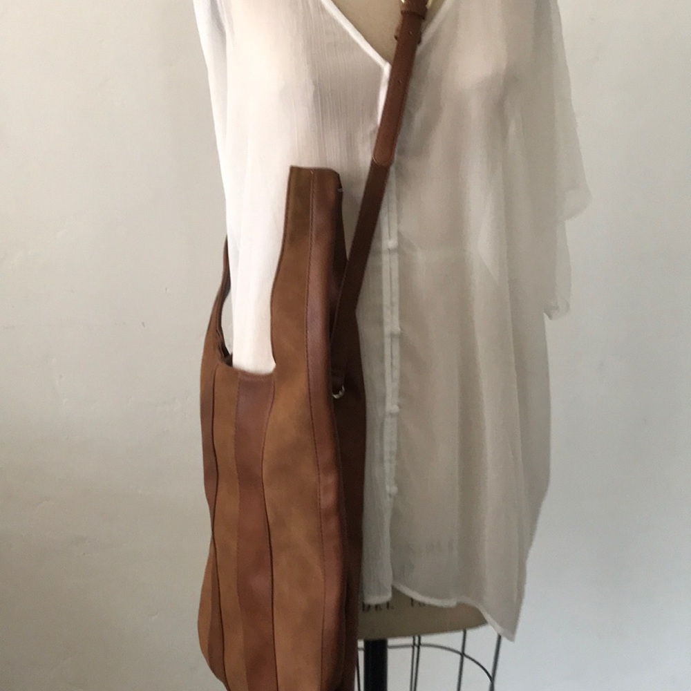 Messenger or Tote Bag Vegan Leather & Suede